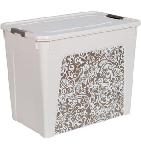 124059 Container universal pentru depozitare ALEANA Smart Box cu decor Home 40.0 l, 49x32x39 cm