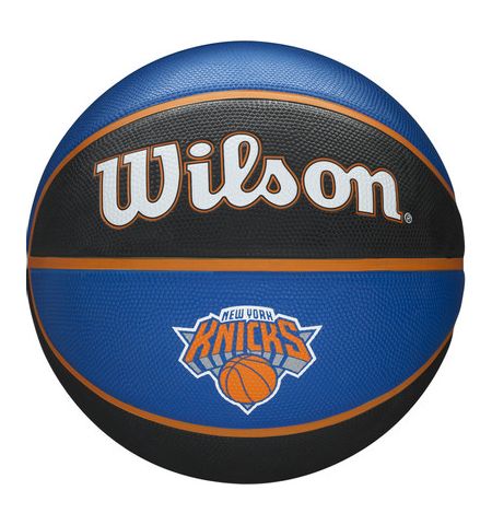 Minge baschet WILSON NBA Team Tribute NY Knicks, cauciuc, marimea 7, Albastru/Negru/Portocaliu