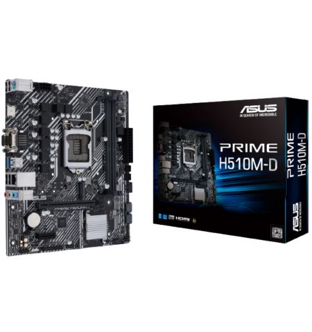 MB ASUS PRIME H510M-D mATX, CPU, Intel Socket LGA1200 for 11th Gen& 10th Gen, Intel® Core ,  Memory, 2DDR4 (Dual Channel), Max Memory 64GB, Graphic, I