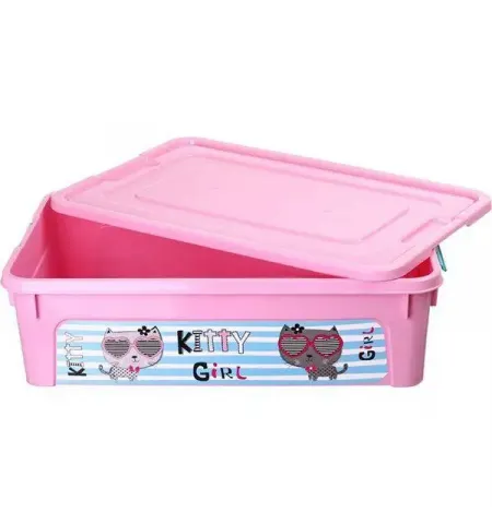 124047 Container universal pentru depozitare ALEANA Smart Box cu decor Pet Shop 14.0 l, 49x32x14 cm