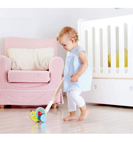 HAPE E0355A Деревянная игрушка Snail Push Pal HAPE E0355A Деревянная игрушка Snail Push Pal