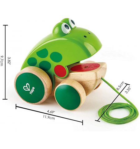 HAPE E0361A Игрушка-каталка деревянная Frog Pull-Along
