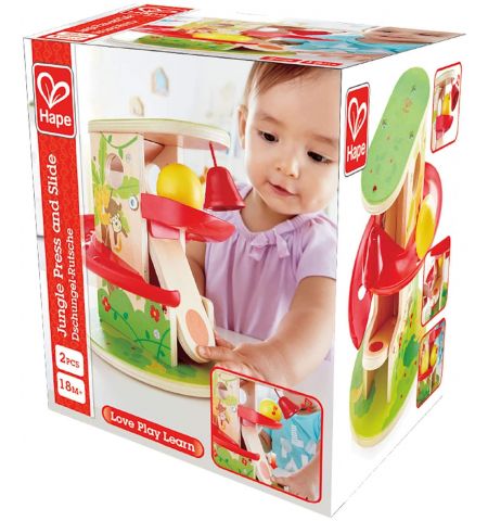 HAPE E0508A - Деревянная игрушка - Jungle Press And Slide HAPE E0508A - Деревянная игрушка - Jungle Press And Slide