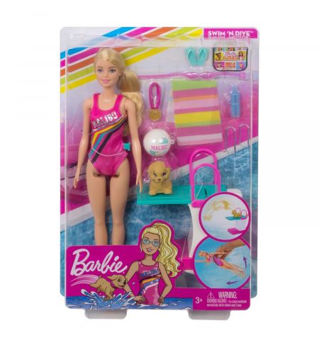 Mattel Barbie Dreamhouse Adventures GHK23 Игровой набор ,,Тренировка в бассейне&#x27;&#x27;
