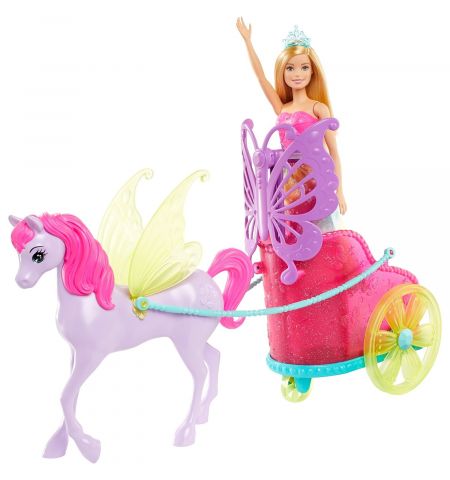 Mattel Barbie Dreamtopia GJK53 Набор игровой ,,Сказочный экипаж с единорогом"