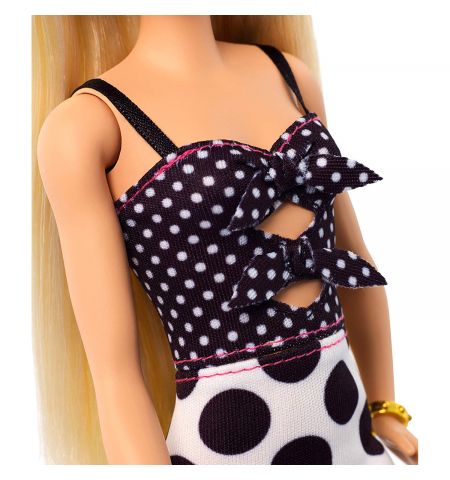 Mattel Barbie Fashionistas GHW50 Кукла ,,Модница в черно-белом платье'' Mattel Barbie Fashionistas GHW50 Кукла ,,Модница в черно-белом платье''