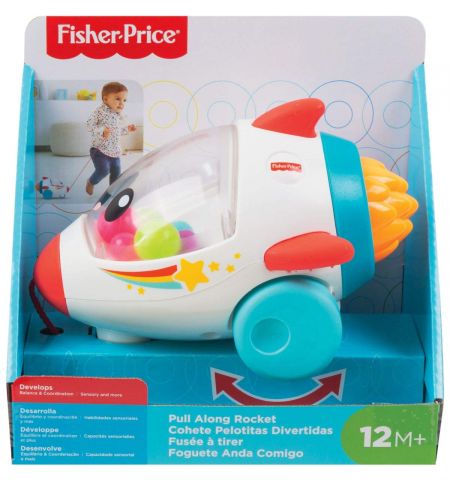 Mattel Fisher-Price GCV74 Игрушка-каталка ,,Веселая ракета'' Mattel Fisher-Price GCV74 Игрушка-каталка ,,Веселая ракета''