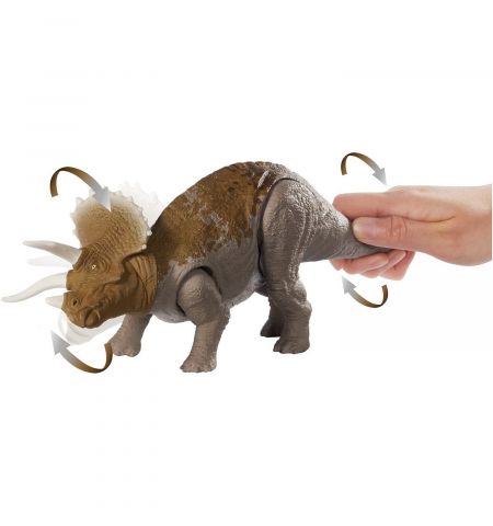 Mattel Jurassic World GJN64 Фигурка динозавра ,,Опасные противники Трицератопс&#x27;&#x27; со звуком