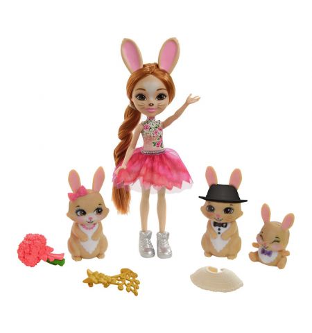 Mattel Enchantimals GYJ08 Игровой набор Семья кролика Бристал