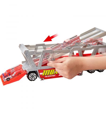 Mattel Matchbox GWM23 Пожарный грузовик-транспортер Дорожное приключение Mattel Matchbox GWM23 Пожарный грузовик-транспортер Дорожное приключение