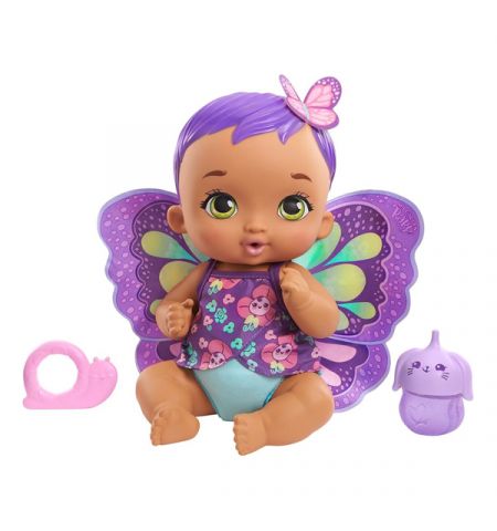 Mattel My Garden Baby GYP11 Пупс Фиолетовые крылышки с бутылочкой