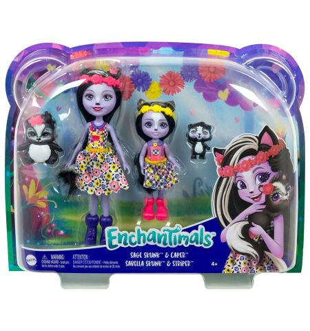 Enchantimals HCF82 Набор игровой Сестрички с питомцами Сейдж и Сабелла Скунс Enchantimals HCF82 Набор игровой Сестрички с питомцами Сейдж и Сабелла Скунс