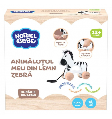 Noriel Bebe INT9048 Игрушка каталка Animalutul meu Zebra Noriel Bebe INT9048 Игрушка каталка Animalutul meu Zebra