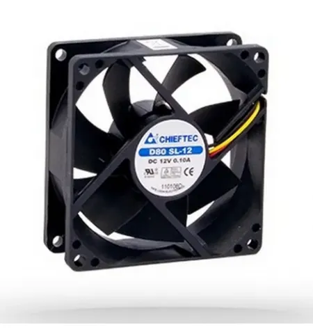 PC Case Fan Chieftec AF-0825S, 80x80x25 mm, 20 dBA, 23 CFM, 2000RPM, 3pin/Molex