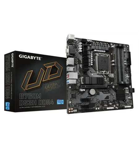 Материнская плата Gigabyte B760M DS3H DDR4, LGA1700, Intel B760, Micro-ATX