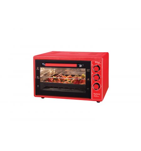 Electric Oven Zilan ZLN5320  Gusto red 38L, 1 x enamel round tray, 1 x enamel square tray