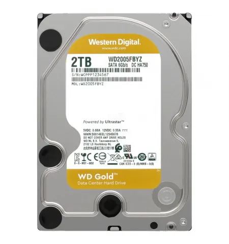 Unitate HDD Western Digital WD Gold, 3.5", 2 TB