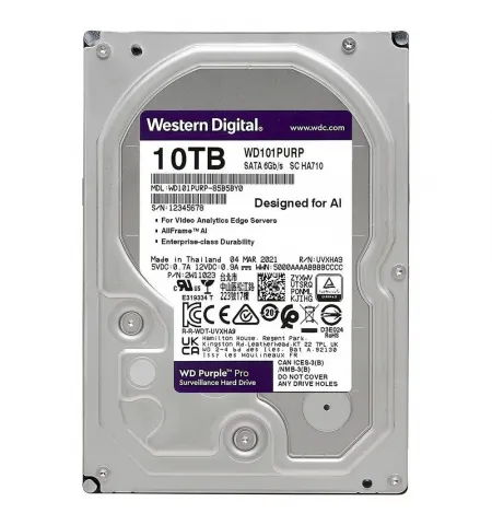 Жесткий диск Western Digital WD Purple Pro, 3.5", 10 ТБ