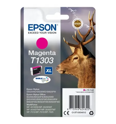 Картридж чернильный Epson C13T13034012, 10мл, Пурпурный