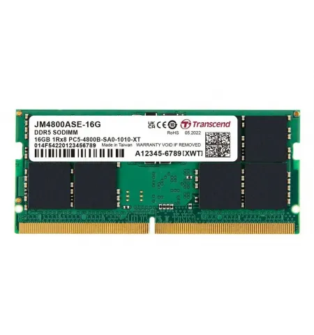 Оперативная память Transcend JetRam, DDR5 SDRAM, 4800 МГц, 16Гб, JM4800ASE-16G