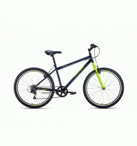 Горный велосипед ALTAIR MTB HT 26 1.0 (26" 7 ск. рост 19") 2020-2021, темно-синий/зеленый