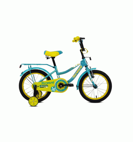 Велосипед детский FORWARD FUNKY 16 (16" 1 ск.) 2020-2021, бирюзовый/желтый