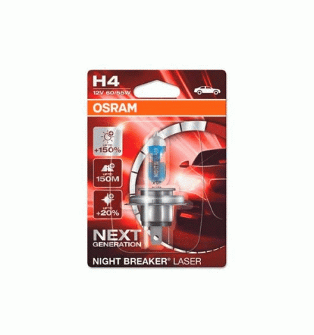 Лампа Osram H4 12V- 60/55W (P43t) Night Breaker Laser 1шт