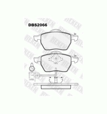Тормозные колодки DBS2066 (SP 178) (T1035)* Audi 100,A4,A6 + дачик круглый пер.
