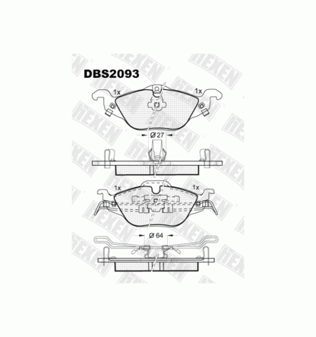 Тормозные колодки DBS2093 (SP 241) (T1164)* Opel Astra G пер.(бабочка)