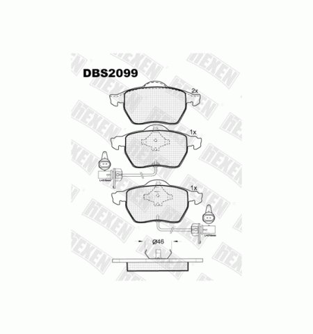 Тормозные колодки DBS2099 (SP 259) (T1149)* VW Passat B5 , Audi A4, А6 пер.(+квадратный датчик)