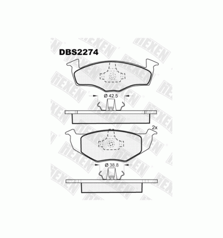 Тормозные колодки DBS2274 (SP 227) (T1094)  * Seat Toledo,Ibiza / VW Golf III,Vento пер.