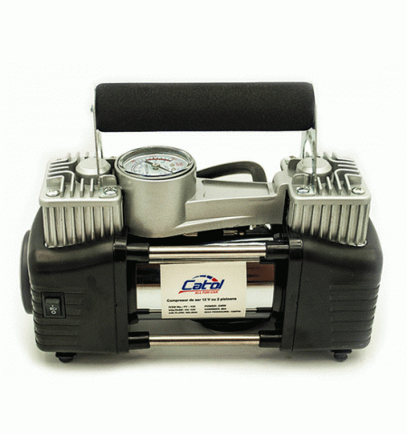 Компрессор автомобильный FY-133 (2 цилиндра) с фонарем