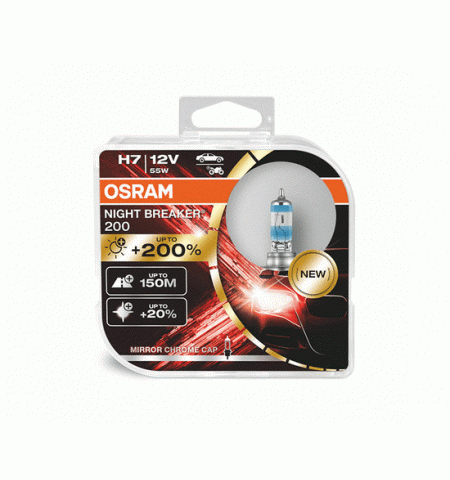 Комплект галогенных ламп Osram  64210 NB200 +200%  H7 12V 55W