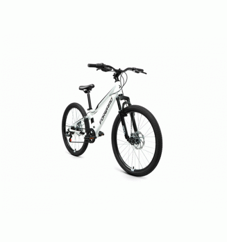 Велосипед подростковый FORWARD RISE 24 2.0 disc (24" 7 ск. Рост 11") 2020-2021, белый/черный Велосипед подростковый FORWARD RISE 24 2.0 disc (24" 7 ск. Рост 11") 2020-2021, белый/черный