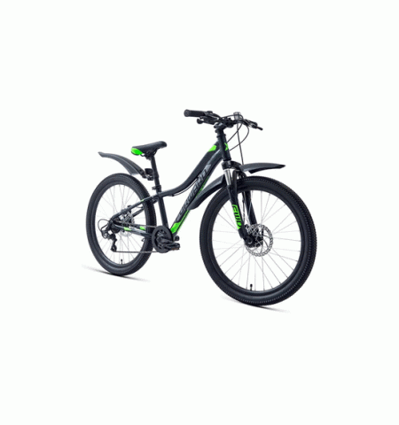 Велосипед подростковый FORWARD TWISTER 24 2.2 disc (24" 7 ск. Рост 12") 2020-2021, черный/ярко-зеленый Велосипед подростковый FORWARD TWISTER 24 2.2 disc (24" 7 ск. Рост 12") 2020-2021, черный/ярко-зеленый