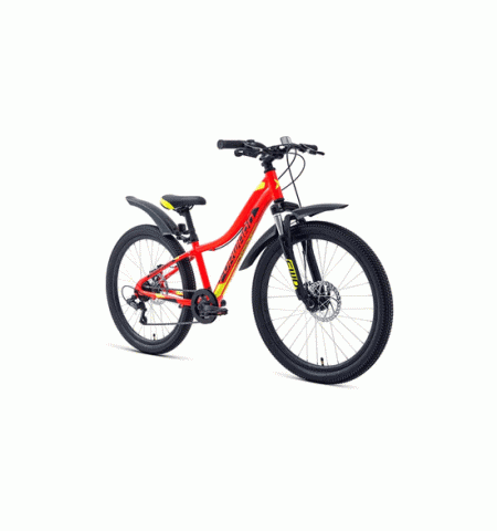 Велосипед подростковый FORWARD TWISTER 24 2.2 disc (24" 7 ск. Рост 12") 2020-2021, красный/ярко-зеленый Велосипед подростковый FORWARD TWISTER 24 2.2 disc (24" 7 ск. Рост 12") 2020-2021, красный/ярко-зеленый