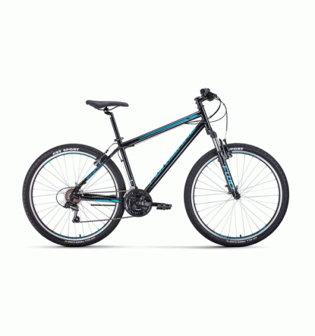 Горный велосипед FORWARD SPORTING 27,5 1.2 (27,5" 21 ск. Рост 19") 2020-2021, черный/бирюзовый