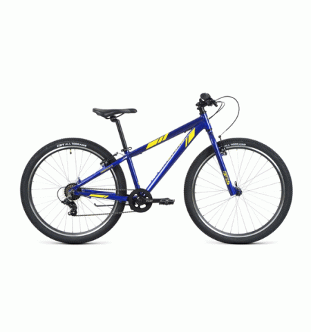 Велосипед подростковый FORWARD TORONTO 26 1.2 (26" 7 ск. Рост 13") 2020-2021, синий/желтый