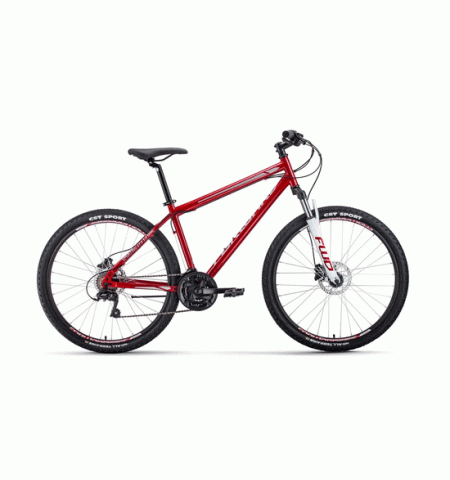 Горный велосипед FORWARD SPORTING 27,5 3.0 disc (27,5" 21 ск. Рост 17") 2020-2021, темно-красный/серый