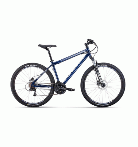 Горный велосипед FORWARD SPORTING 27,5 3.0 disc (27,5" 21 ск. Рост 17") 2020-2021, темно-синий/серый