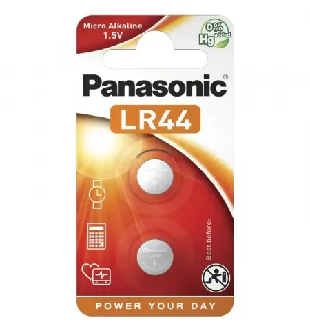 Baterii rotunde Panasonic LR-44EL/6B, LR44, 2 buc.