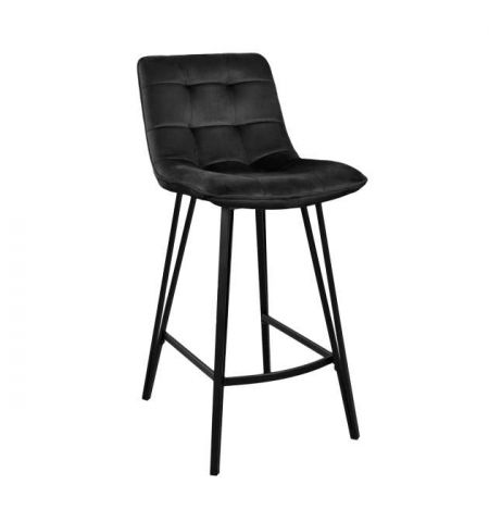 Scaun Bar LAUS~Catifea Black+Black Leg