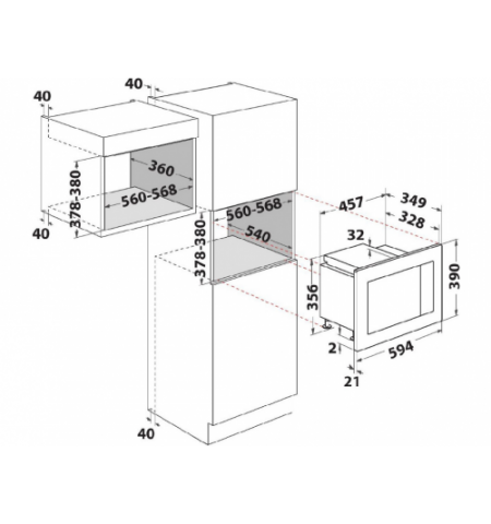 Встраиваемая микроволновая печь черный WHIRLPOOL WMF200G NB
