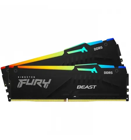 Оперативная память Kingston FURY Beast RGB, DDR5 SDRAM, 6000 МГц, 64Гб, KF560C40BBAK2-64