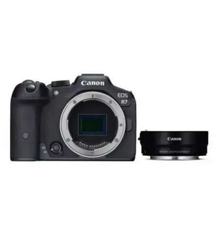 Беззеркальный фотоаппарат Canon EOS R7 Body & Adapter EF-EOS R, Чёрный