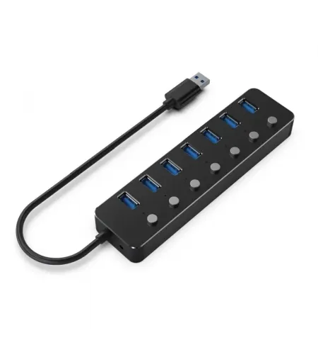 USB-концентратор Gembird UHB-U3P7P-01, Чёрный