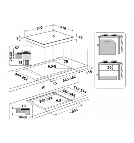 Газовая панель бронзовый  WHIRLPOOL AKTL629S Газовая панель бронзовый  WHIRLPOOL AKTL629S