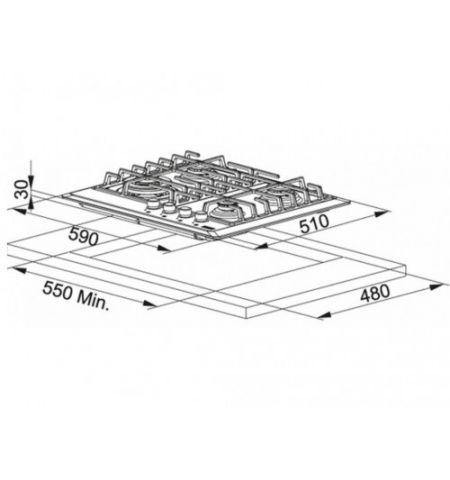 Встраиваемая газовая варочная панель Franke FHM 604 3G TC SH Встраиваемая газовая варочная панель Franke FHM 604 3G TC SH