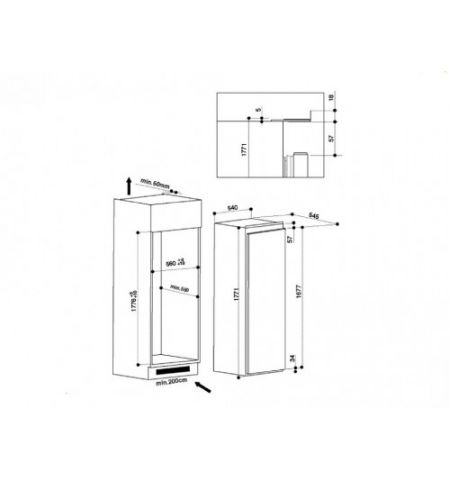 Встраиваемый двухкамерный холодильник WHIRLPOOL ARG 18081 A+ Встраиваемый двухкамерный холодильник WHIRLPOOL ARG 18081 A+