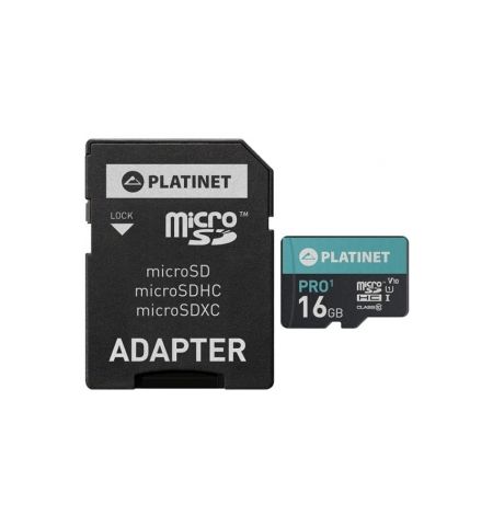 Platinet 16GB MicroSD Card + SD Adapter